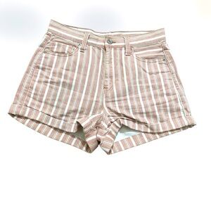 American Eagle Outfitters Pink and White Striped Shorts